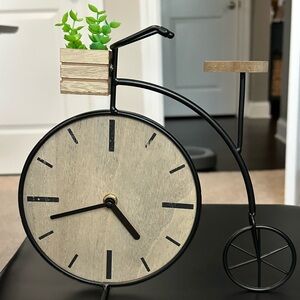 Vintage Bicycle Clock with Planter